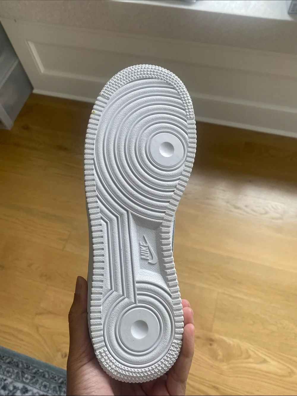 Nike Air Force Kids All-White Low-Top Leather Sneakers